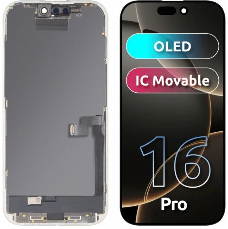 LCD GX Hard Oled Οθόνη με Μηχανισμό Αφής για iPhone 16 Pro (Replaceable IC) Μαύρο