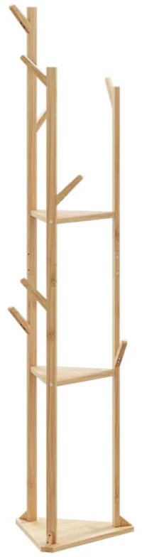 vidaXL Βάση για Ρούχα με Γάντζους και Ράφια 39x33x166 εκ. από Μπαμπού