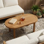 vidaXL Καπάκι τραπεζιού 80 x 40 x 2,5 cm Ωοειδής Στερεό Ξύλο Τίκ