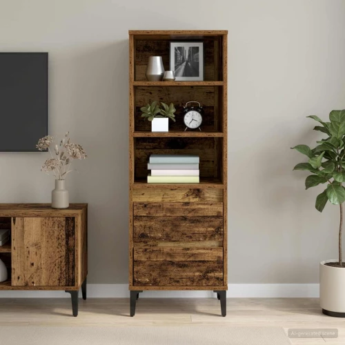 vidaXL Highboard Παλαιωμένο ξύλο 40 x 36 x 110 εκ. Επεξεργασμένο Ξύλο