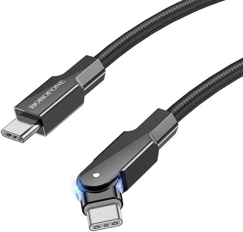 Borofone BU41 Καλώδιο Φόρτισης USB-C σε USB-C με Περιστρεφόμενο Βύσμα 180° Μαύρο