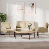 Σετ Καναπέ με μαξιλάρι 3 pcs Κρεμ 115 x 56 x 80 εκ Κόντρα πλακέ |3406214