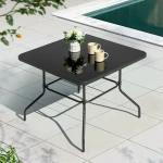 PROFIT ΤΡΑΠΕΖΙ 4ΓΩΝΟ ΜΕΤΑΛΛΙΚΟ ΜΑΥΡΟ 90Χ90x70cm