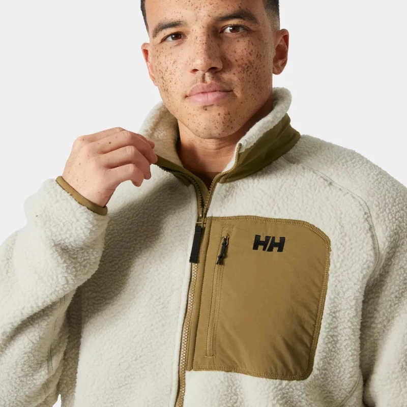 Helly Hansen Panorama Pile Block Pelican Ανδρική Fleece Ζακέτα