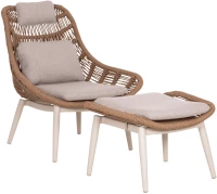 ΠΟΛΥΘΡΟΝΑ LOUNGE ΜΕ ΥΠΟΠΟΔΙΟ REMVAZZO HM6561.02 ΑΛΟΥΜΙΝΙΟ ΜΠΕΖ--WICKER 90x85x96Υεκ