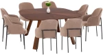 ΣΕΤ ΤΡΑΠΕΖΑΡΙΑΣ ΕΣ.ΧΩΡΟΥ 9ΤΜΧ RINER HM10959.03 MDF ΚΑΡΥΔΙ--ΥΦΑΣΜΑ TAUPE