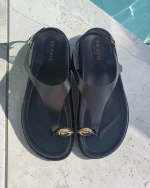 REINA SANDAL - BLACK 100% Δερμάτινα