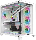 1STPLAYER Megaview MV8-TP Gaming Midi Tower Κουτί Υπολογιστή με Πλαϊνό Παράθυρο Λευκό