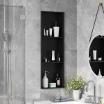Νίτσα Μπάνιου Μαύρο 92 x 32 x 10 εκ Ανοξείδωτο ατσάλι |42012678