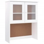 vidaXL Πάνω Ντουλάπι-Βιτρίνα ALTA Λευκό 77x30x92 εκ. Μασίφ Ξύλο Πεύκου