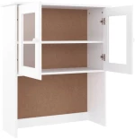 vidaXL Πάνω Ντουλάπι-Βιτρίνα ALTA Λευκό 77x30x92 εκ. Μασίφ Ξύλο Πεύκου