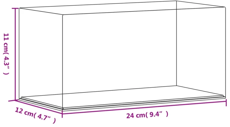 vidaXL Κουτί Βιτρίνα Διάφανο 24 x 12 x 11 εκ. Ακρυλικό
