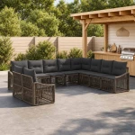 Σετ Καναπέ Κήπου 10 pcs Γκρι συνθετικό ρατάν |3436052