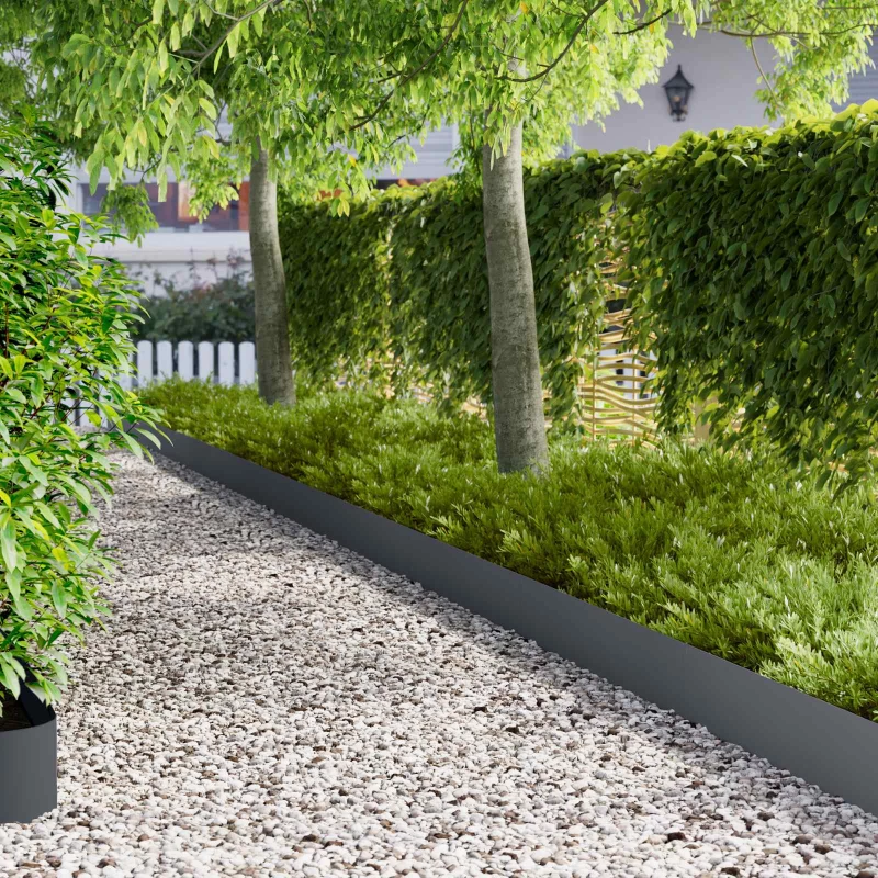 Περίγραμμα γκαζόν 30 pcs 102 x 15 x 4 εκ. Ατσάλι Ανθρακί |8008771