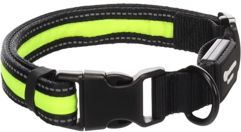 Περιλαίμιο Σκύλου Flamingo Flitzy Black & Yellow L 42-63cm 25mm