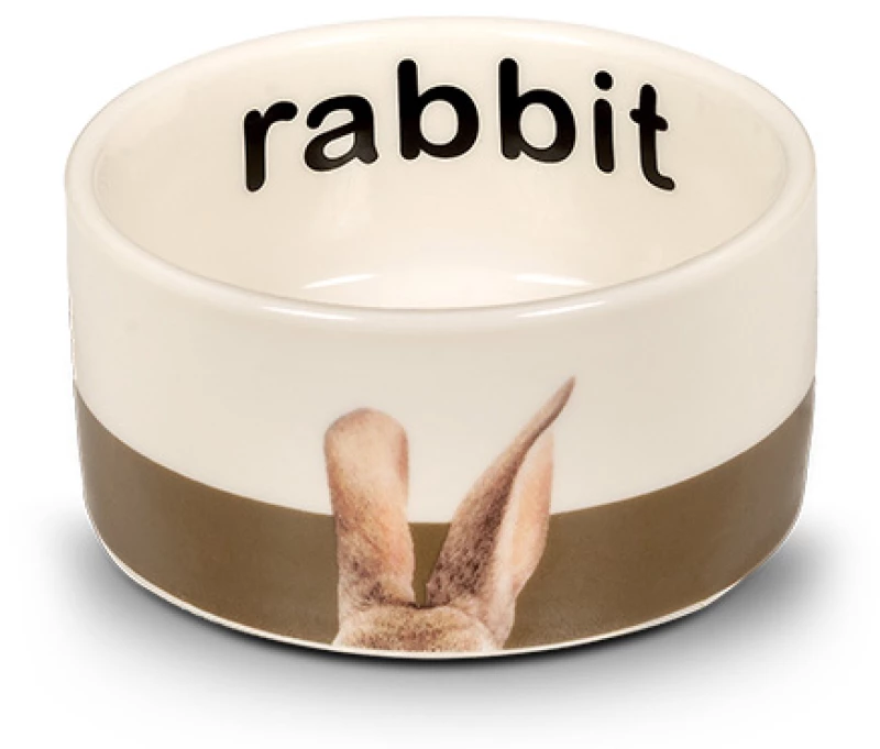 Glee Κεραμικό Μπολ για Τρωκτικά Bunny Καφέ / Λευκό One Size 160ml
