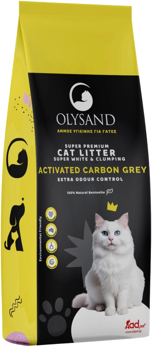 Άμμος Γάτας Olysand Activated Carbon Grey 10L (8,5kg)