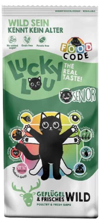 Lucky Lou Food Code Senior Πουλερικά & Φρέσκο Κυνήγι 9kg + Δώρο Λιχουδιά Lucky Lou 50gr