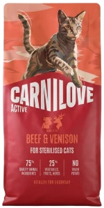 Ξηρά Τροφή Carnilove Active Cat Adult Sterilised Beef & Venison 400gr