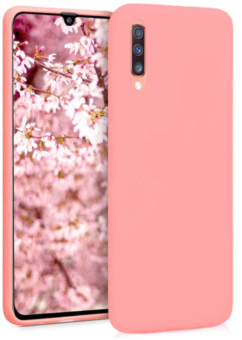 Soft Back Cover PINK FLUO (Galaxy A50) Slim Liquid Silicone Gel Rubber Case Soft Touch Back Cover 100.0450