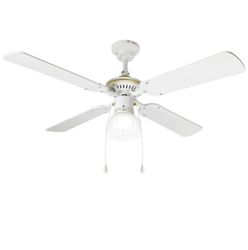 Perenz Gemini Ανεμιστήρας Οροφής με Φως Metal Glossy White